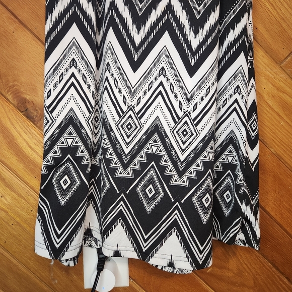 Bobbie brooks large black and white diamond print spaghetti strap maxi dress - Picture 4 of 8